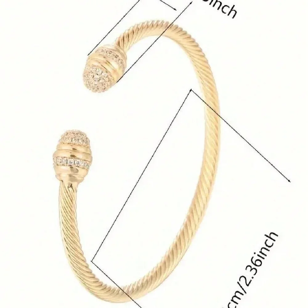 Fashionable Women's Elegant Open Cable Rope Bracelet W